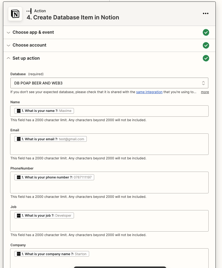 Create a POAP using Typeform